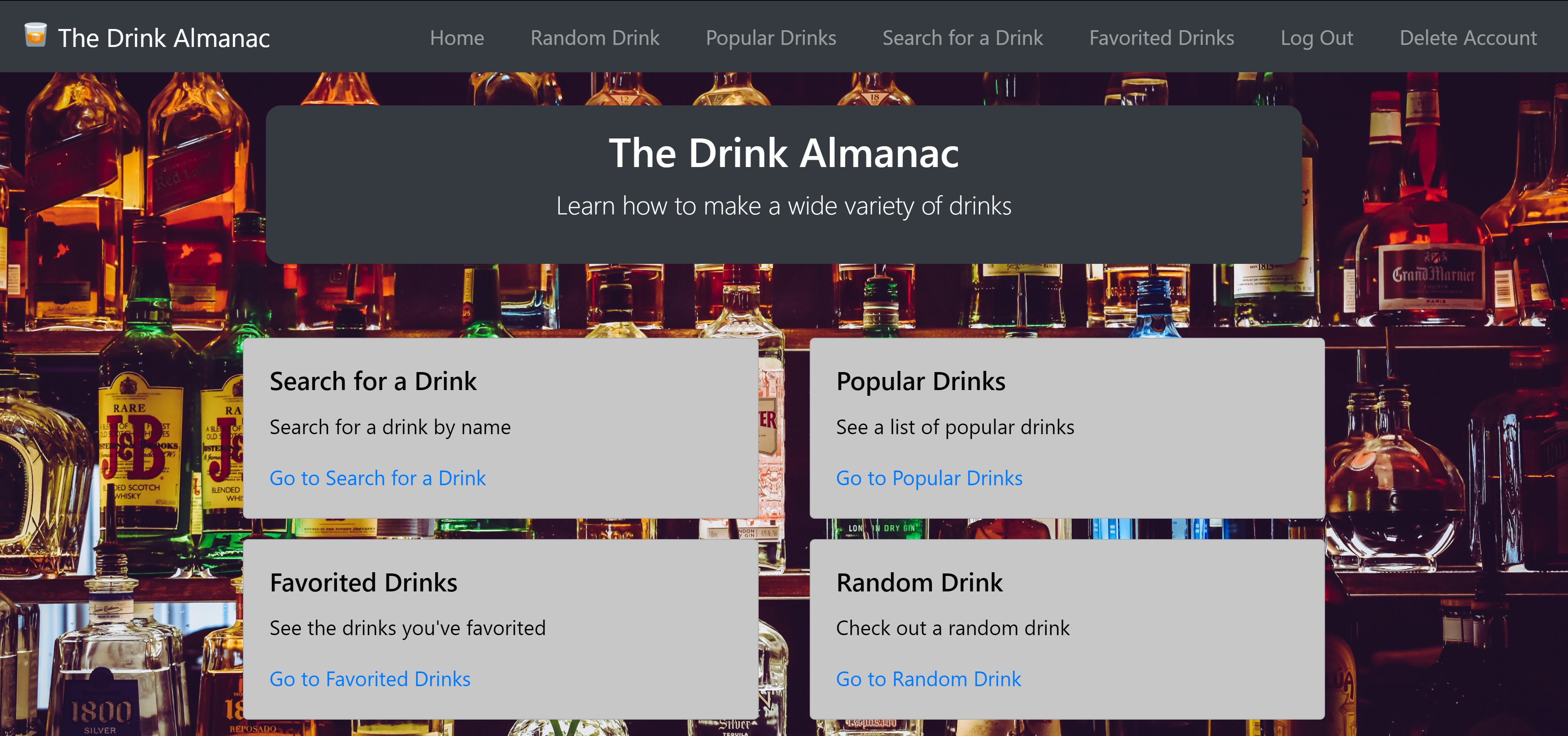 The Drink Almanac's Landing Page