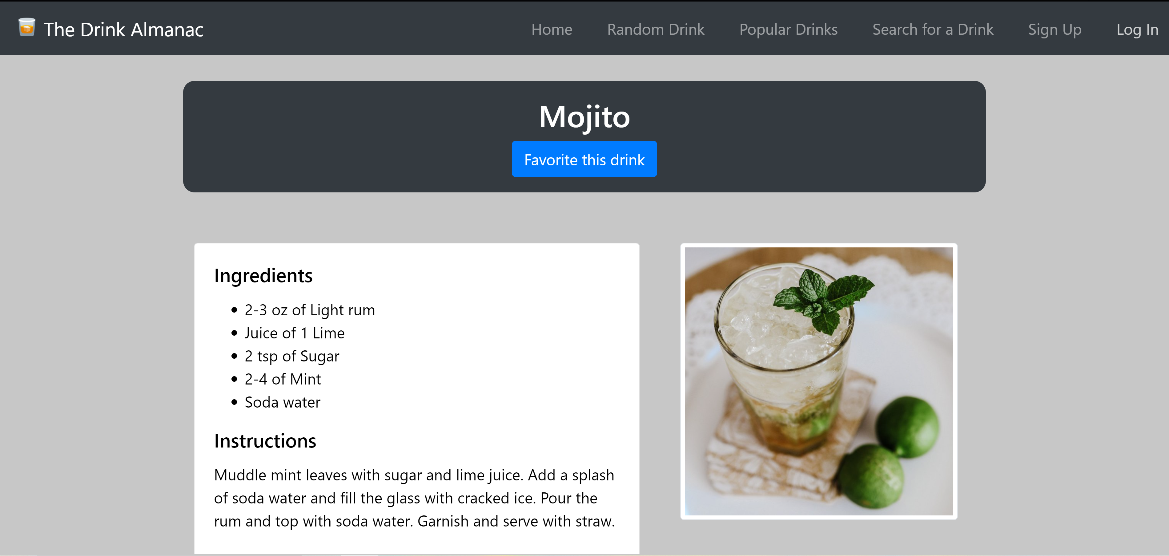 Example Drink Page